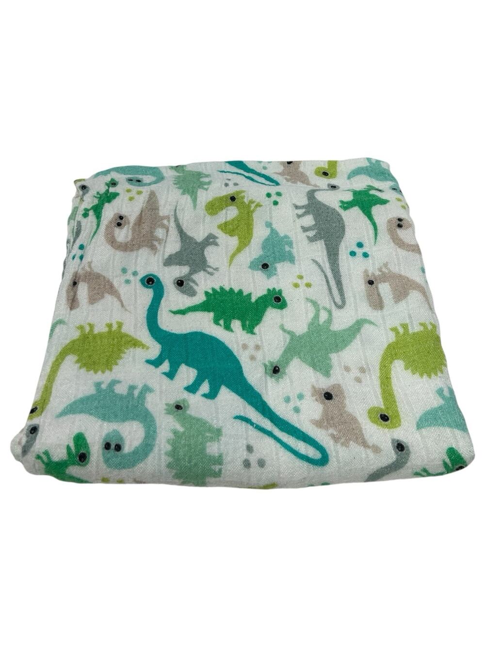 Tula Dinosaur Print Muslin Bamboo Baby Blanket Green Tan